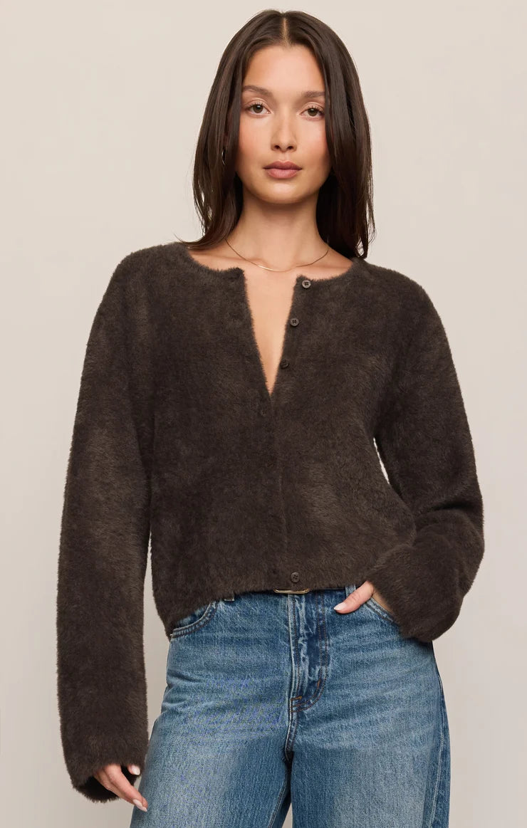 Z SUPPLY Winterglow Fluffy Cardigan  cocoa bean 