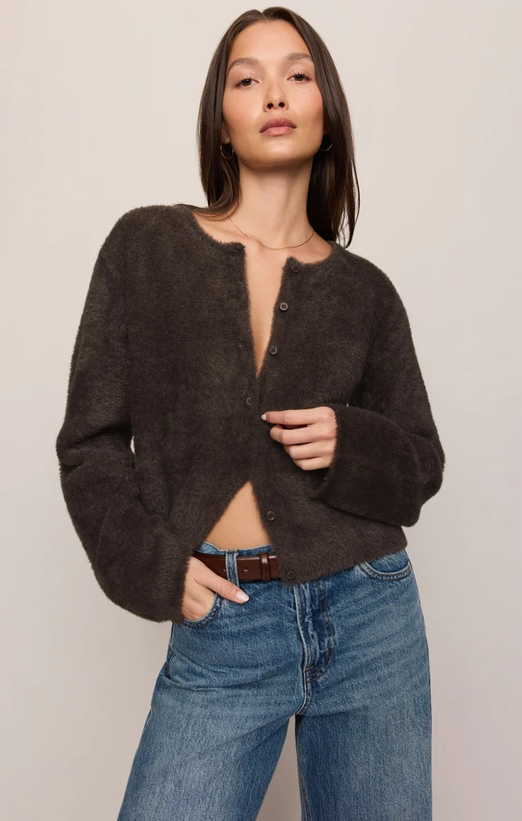 Z SUPPLY Winterglow Fluffy Cardigan  cocoa bean 