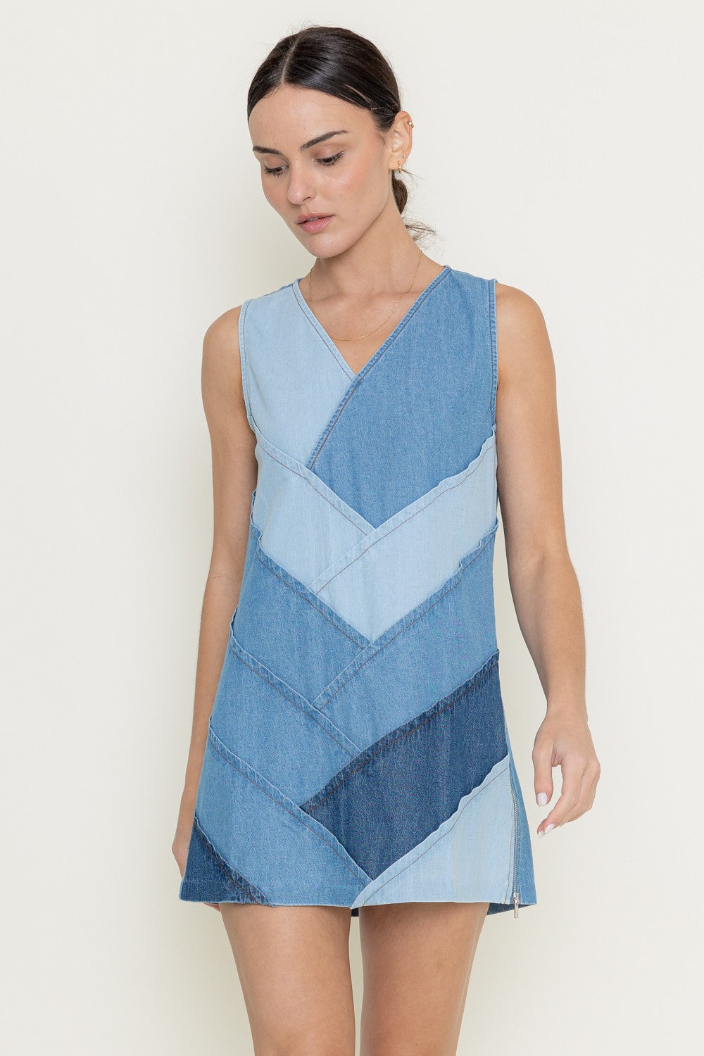 Zig Zag Denim Dress