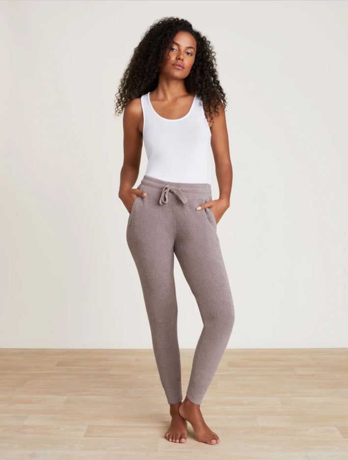 barefoot dreams cozychic ultra lite ribber jogger in driftwood
